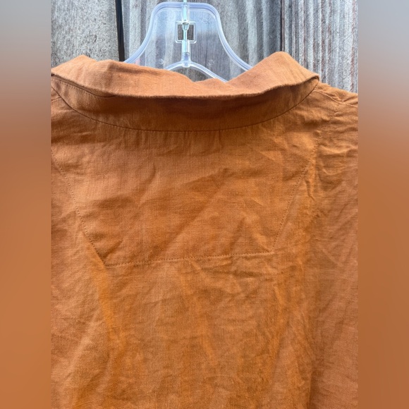 Quince Terracotta Linen button down Dress - Picture 15 of 16